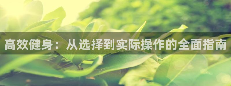 凯捷体育平台是正规平台吗安全吗：高效健身：从选择到实